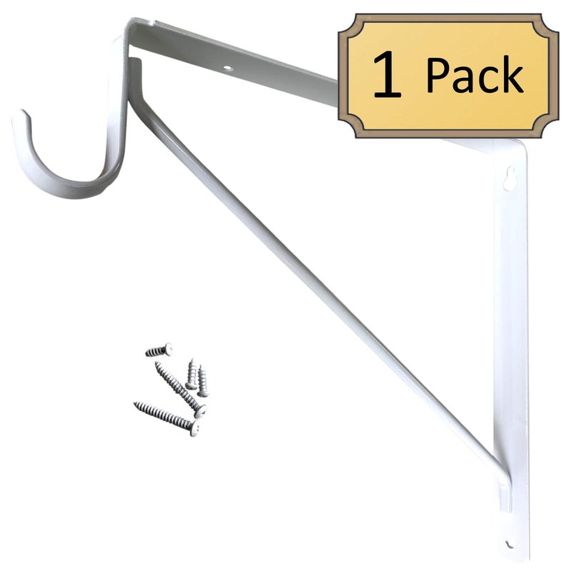 Desunia Welded HEAVY DUTY Closet Rod & Shelf Support Bracket | White | 1 Pack - Image 3